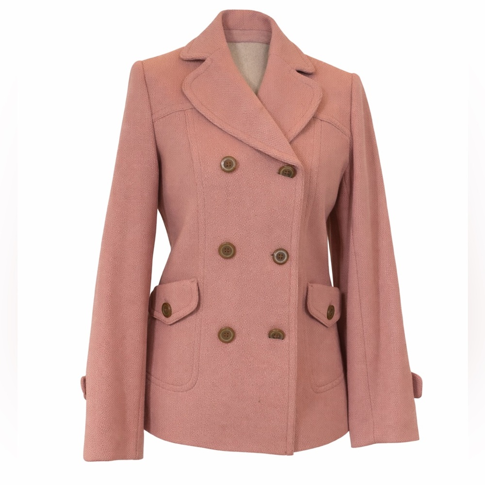 Elegant Pink Double Breasted Coat Blazer Jacket Size Small